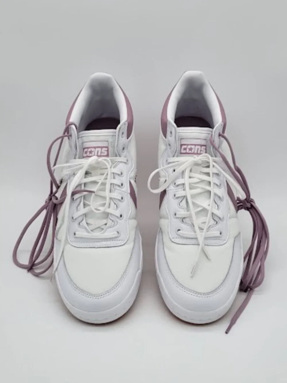 CONVERSE CONS Fastbreak Pro Leather Nylon White Mauve Sneakers M 11/W 12.5 NWOB